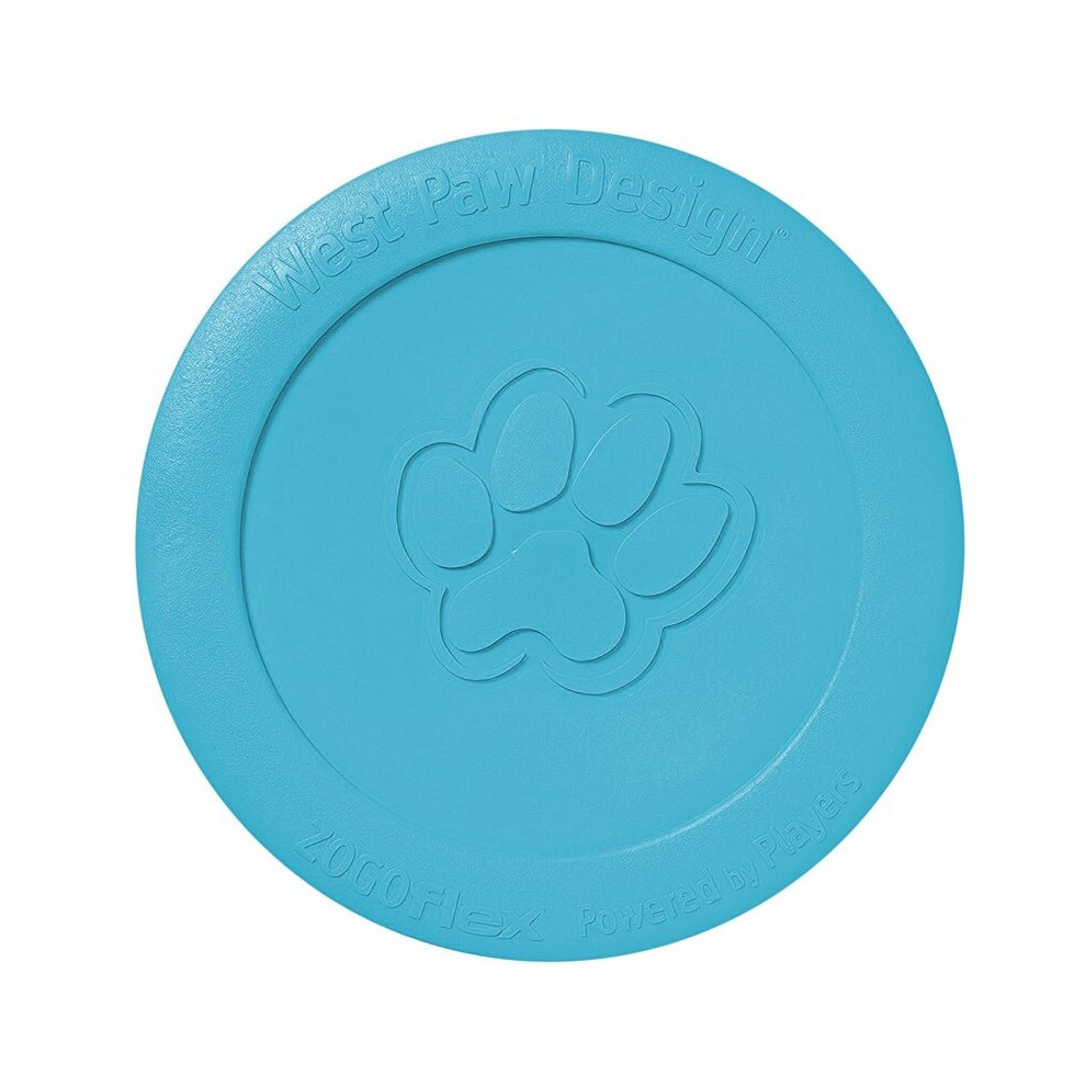 West Paw Zisc Dog Chew Disc Dog Toy Natural Rubber (Blue, Large) 