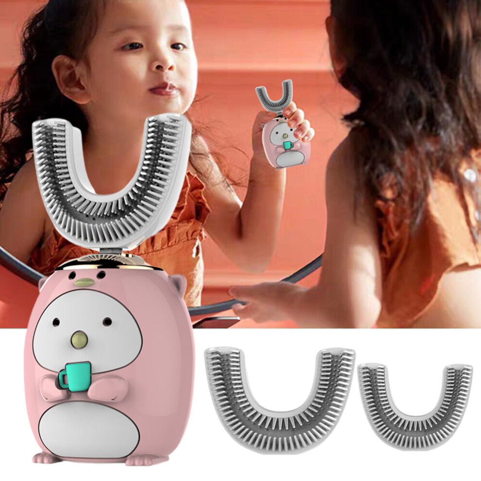 (2-6 Years) Kids Electric U Shaped Toothbrush, 360 Automatic Waterproof Brush Oral Cleaning