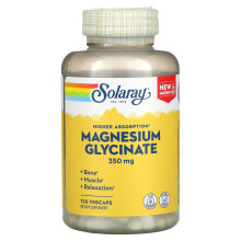 Solaray, Magas felszívódású Magnézium Glicinát, 350 mg, 120 VegCaps