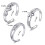 Philip Jones Jewellery Set of Three Silver Plated Adjustable Toe Rings Created with Zircondia Crystals 8