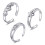 Philip Jones Jewellery Set of Three Silver Plated Adjustable Toe Rings Created with Zircondia Crystals 1