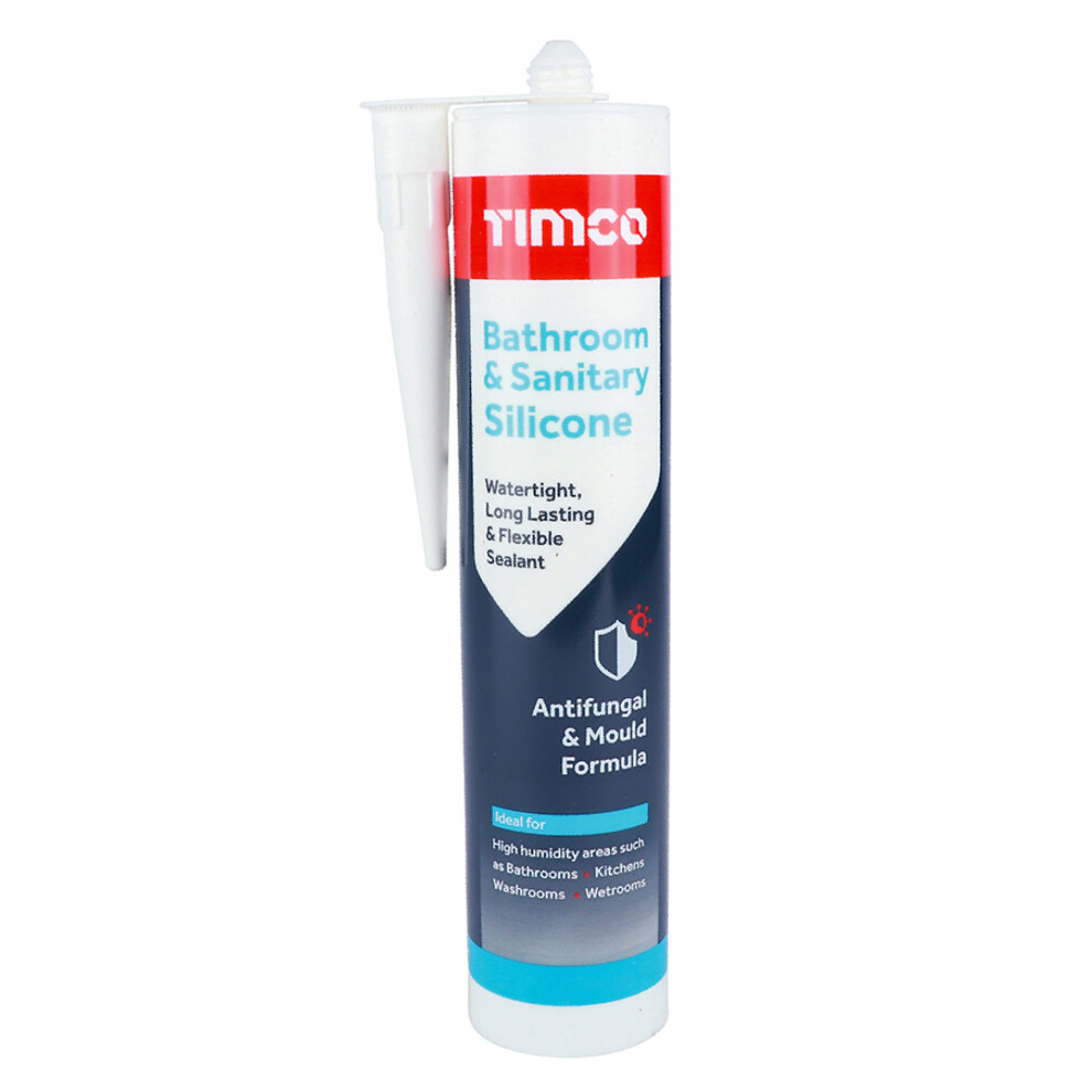 Timco Bathroom & Sanitary Silicone Sealant Clear 300ml (1 Cartridge)