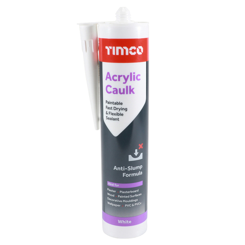 Timco Acrylic Caulk 300Ml (1 Cartridge)