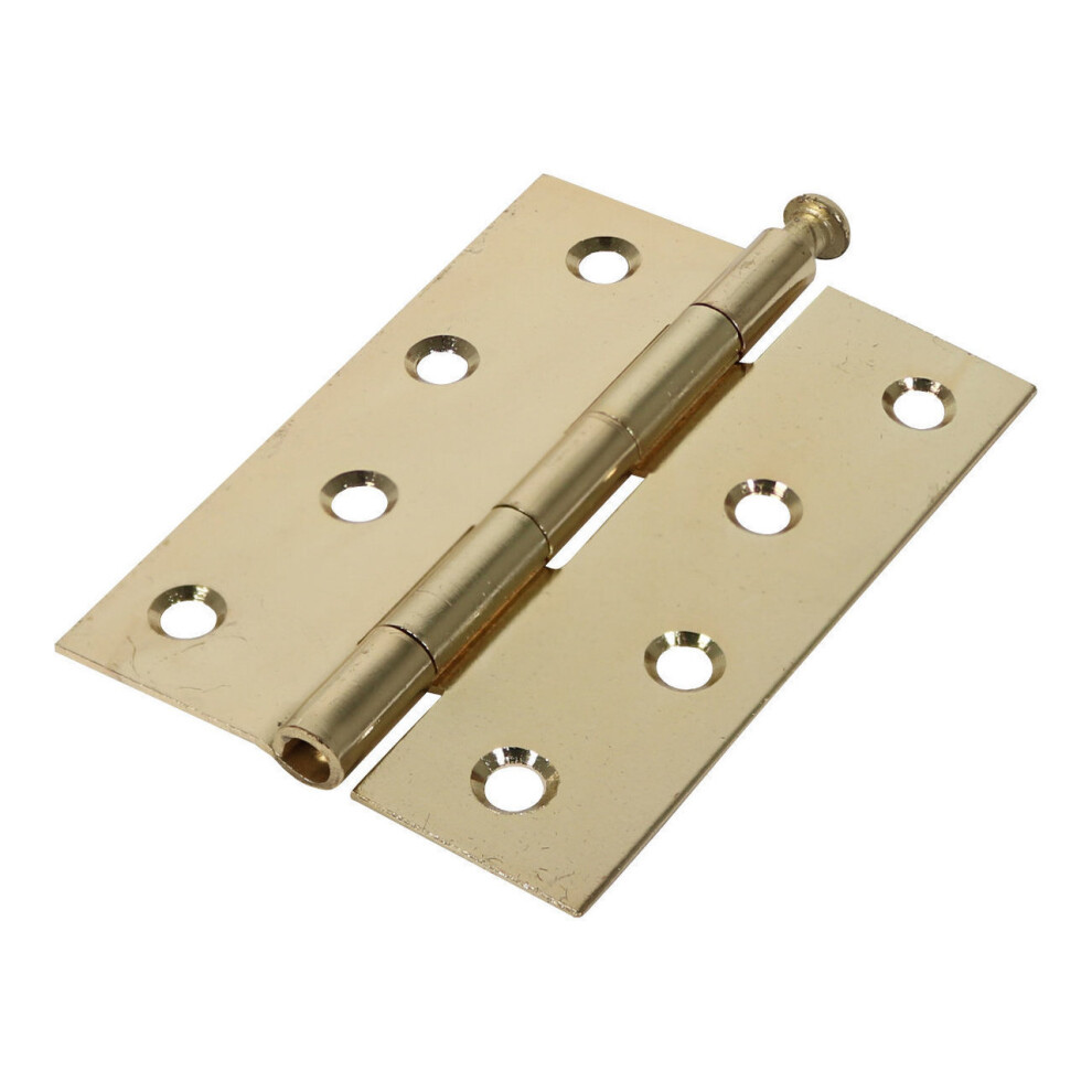 Timco Steel 1840 Pattern Loose Pin Butt Hinge - 100 x 71 x 1.7mm (Electro Brass) (2 Pack)