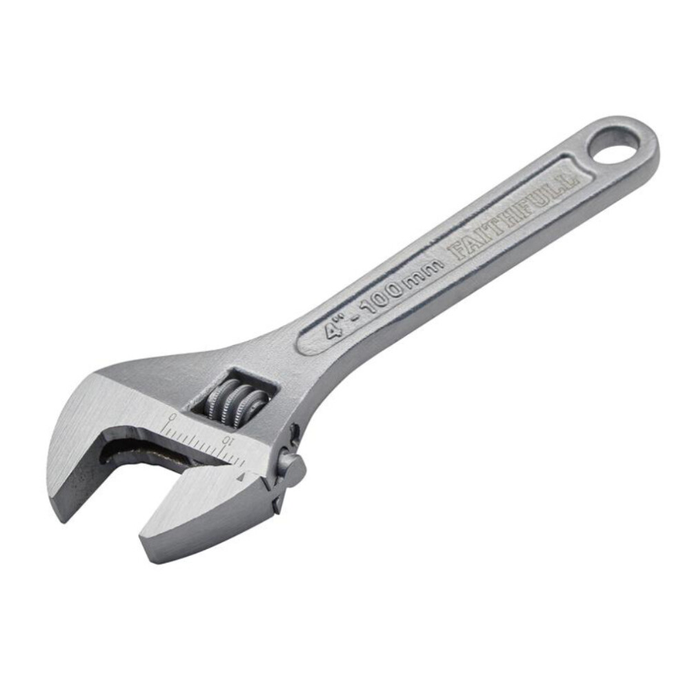 Faithfull Chrome Adjustable Wrench - 100mm (4in)