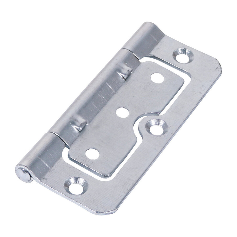 Timco Steel 104 Pattern Radius Corner Fixed Pin Hurlinge Hinge - 101 x 66 x 2mm (Bright Zinc) (2 Pack)