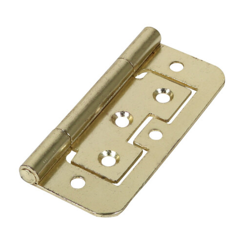 TIMco Timco Steel 105 Pattern Radius Corner Flush Hinge - 75 x 51 x 1.5mm (Electro Brass) (2 Pack)