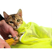Pet Cat Grooming Washing Bath Bag, Scratching Biting Restraint Polyester Mesh Bag For Shower, Cleaning Ear, Cutting Nails, Medicine Feeding