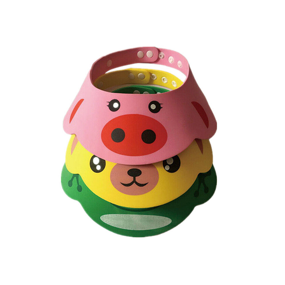 Baby Shampoo Cap Kids Cartoon Protection Eye Ear Shower Cap Wash Hair Shield Soft Security Bath Supplies Adjustable Visor Hats Wejoy
