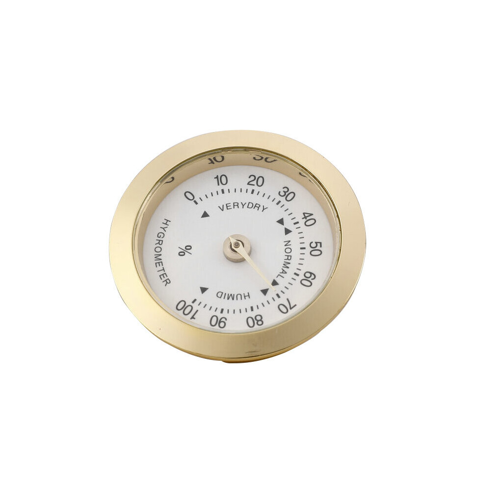 Wejoy Brass Analog Hygrometer Cigar Tobacco Humidity Gauge & Glass Lens For Humidors Smoking Humidity Sensitive Gauge Mini Round Gold