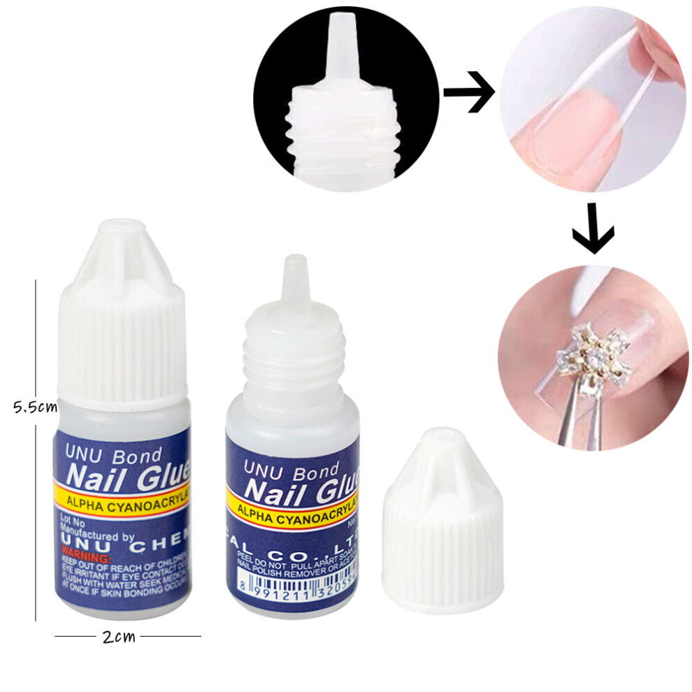 Wejoy 5 Bottle/Lot Fast Dry Fake Nail Tips Glue For Diy Acrylic Rhinestone Polish Manicure Crystal Nails Decoration Tool Liquid Set #5