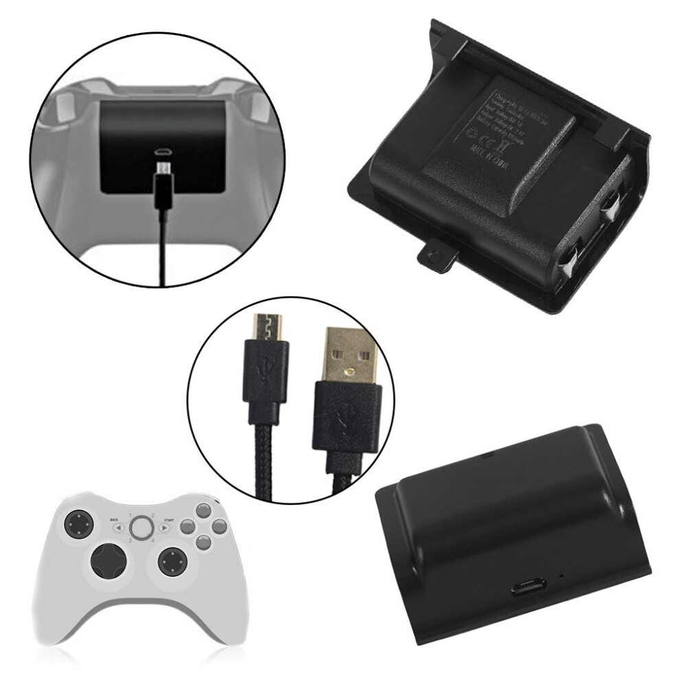 1200Mah Backup Battery + 3M Braided Charging Cable For Xbox One Controller Light 5063131632408