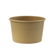 50pcs Kraft Paper Bowl Disposable Lunch Box Fruit Salad Bowl Round Soup Bowl With Lid Packaging Containers Party Favors