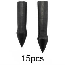 15pcs 5/16 Inch Black Archery Glue on Field Points Carbon Steel Target Practice Tips for Arrow Shaft OD 8mm