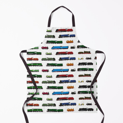Iconic British Steam Trains Grill Aprons for Kitchen BBQ Chef