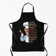 Vintage Vert Der Ferk Swedish Chef Grill Apron - Waterproof 2-Layer Polyester, Adjustable Neck, 21x29