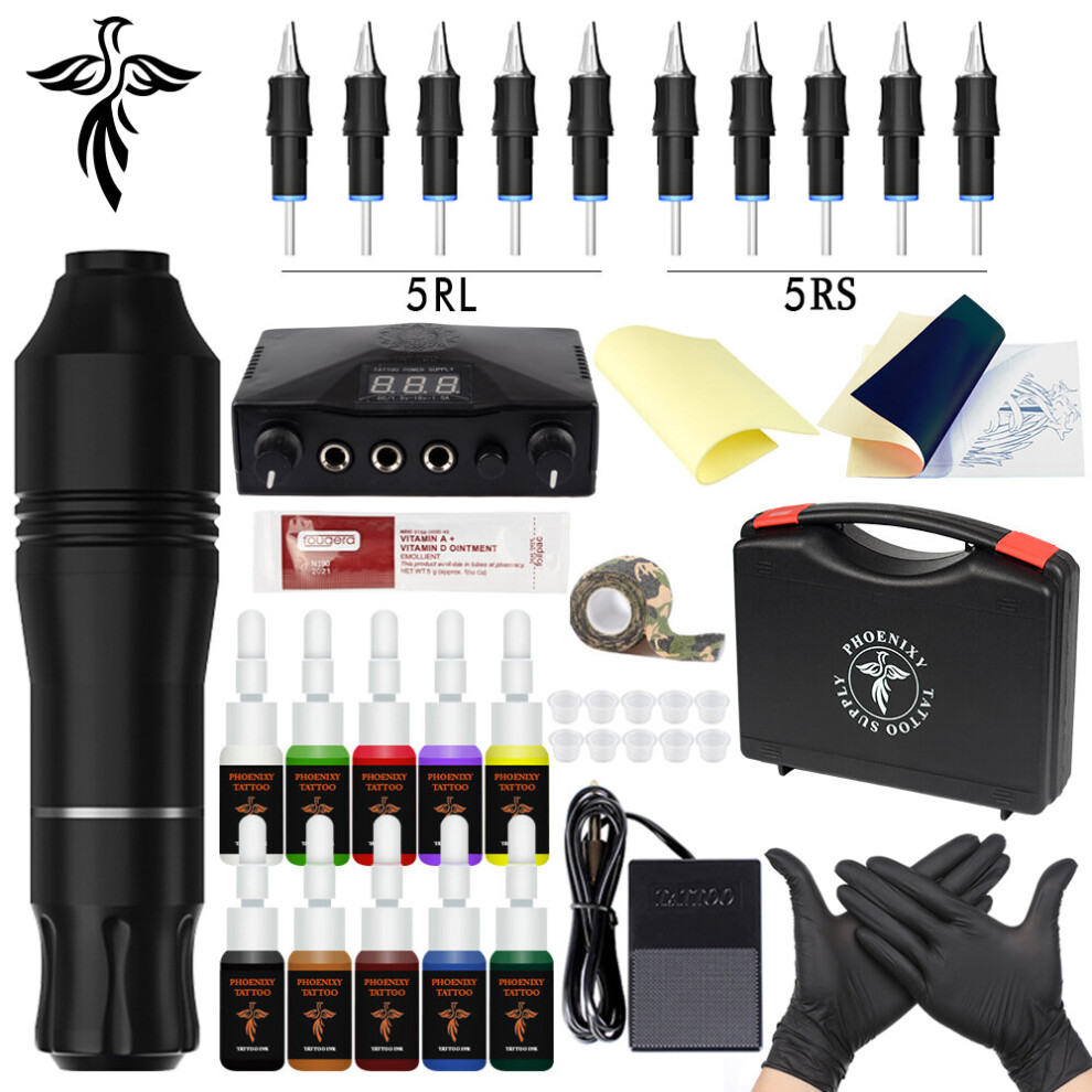 Wejoy Tattoo Kits Tattoo Machine Set Complete Beginner Tattoo Pen Machine Kit Stick And Poke Pigments For Permanent Makeup Accessories