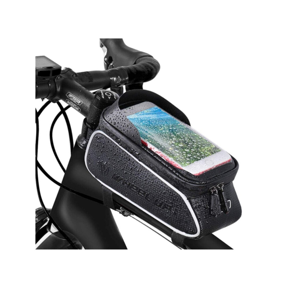 Bike Frame Bag Waterproof Bicycle Front Top Tube Pouch Pannier Bike Cell Phone Mount Cycle Holder Cycling Crossbar Storage Bags with Sun Visor for iP on OnBuy