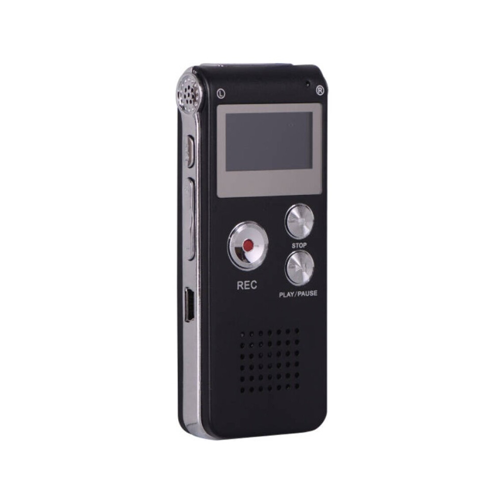 Voice recorder, 8GB digital voice recorder, voice activated voice recorder-easy recording with dual microphones(Black)