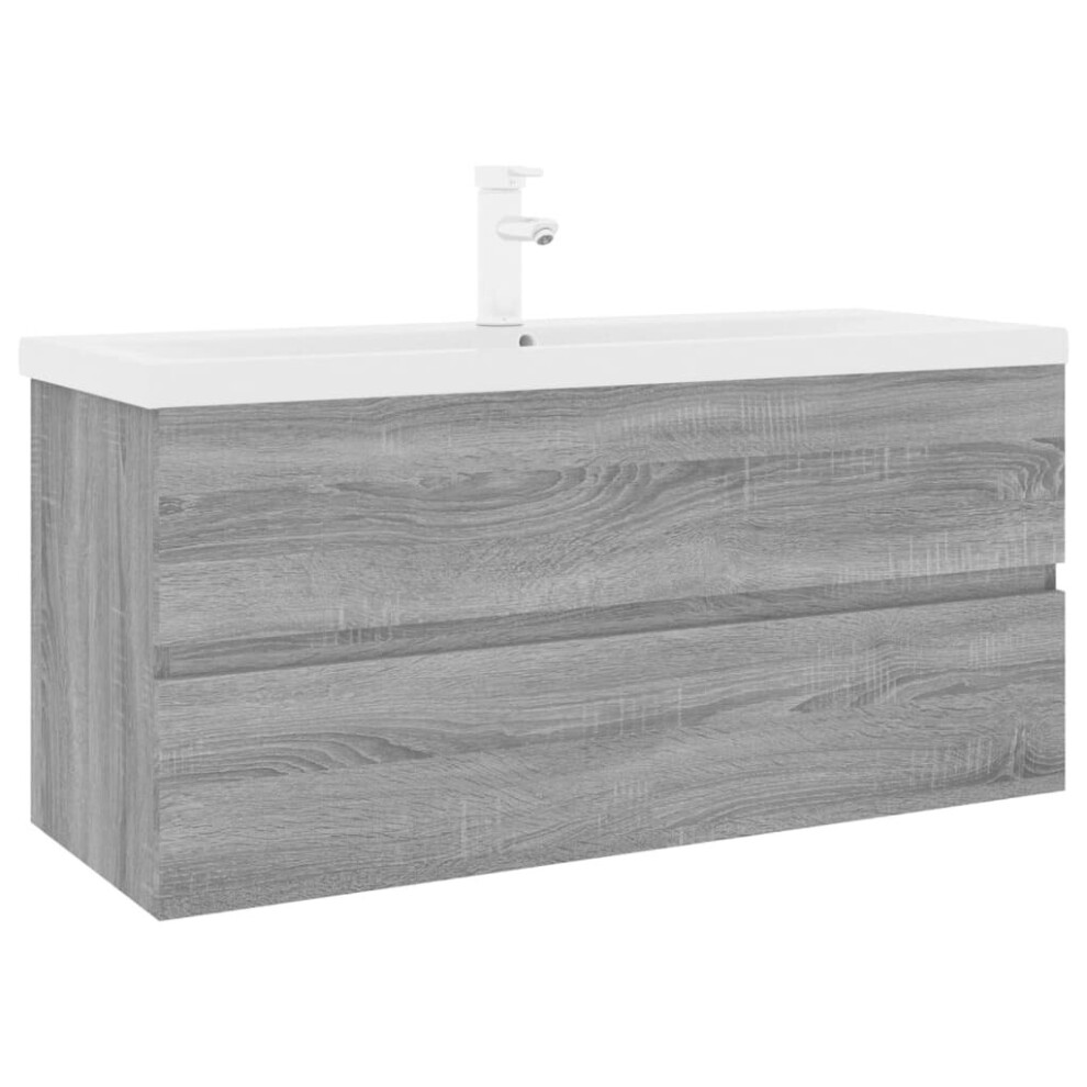 Vidaxl ( Sonoma, 100 X 38.5 X 45 Cm) Sink Cabinet Home Bathroom Sink Unit Storage Cabinet Engineered Wood Grey