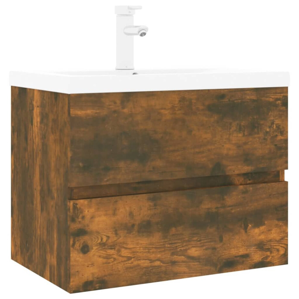 Vidaxl (Smoked Oak, 60 X 38.5 X 45 Cm) Sink Cabinet Home Bathroom Sink Unit Storage Cabinet Engineered Wood