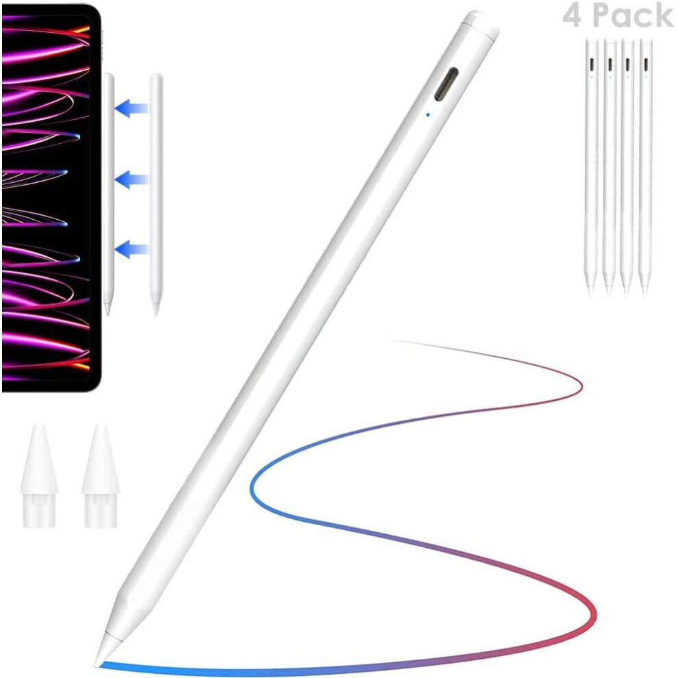 Techgear 4X Apple Pencil 2Nd Generation For Ipad, Magnetic Wireless Charge Ipad Pencil For Apple Ipad Pro 11", Pro 12.9" - Tilt Sensitivity Palm Rejection