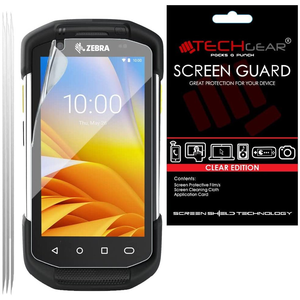 [5 Pack] TECHGEAR Screen Protectors Compatible for Zebra TC72 / TC77 Touch Computer Barcode Scanner , CLEAR LCD Screen Protectors Cover Guards