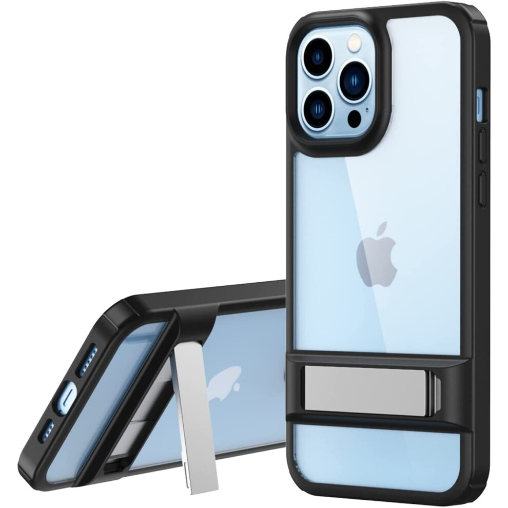 Apple iPhone 14 Pro Max 6.7" Stand Case [Fusion Armour] Tough Rugged Kickstand Case Heavy Duty Protection with Clear Back, Supports Wireless Charging