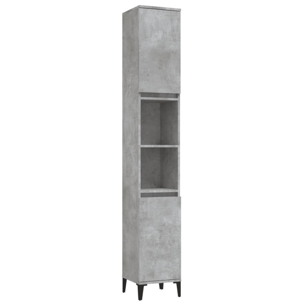 (concrete grey) vidaXL Bathroom Cabinet Cupboard Washroom Storage Cabinet Engineered Wood