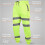 (L, Neon Green) Mens High Visibility Safe Work Reflective Trousers 5