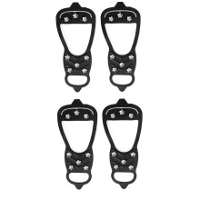 Lot de 2 paires de crampons universels anti-adhérents, 8 dents, crampons pour chaussures à glace, crampons à glace pour chaussures et, taille M