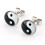 PAIR round pin Yin and 10mm earrings 1