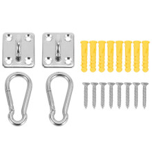 2 Sets Of Suspended Ceiling Wall Mount U-Shaped Hooks Stainless Steel Heavy Duty Multi-Function Hammock Hammock Hook Metal Base Plate with Hook