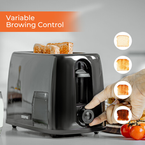 GEEPAS (Black) Geepas 2 Slice Toaster Electric Kettle Combo Set 2