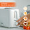 GEEPAS (White) Geepas 2 Slice Toaster Electric Kettle Combo Set 3