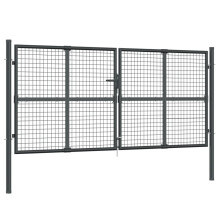 vidaXL Maschen-Gartentor Anthrazit 300x125 cm Verzinkter Stahl