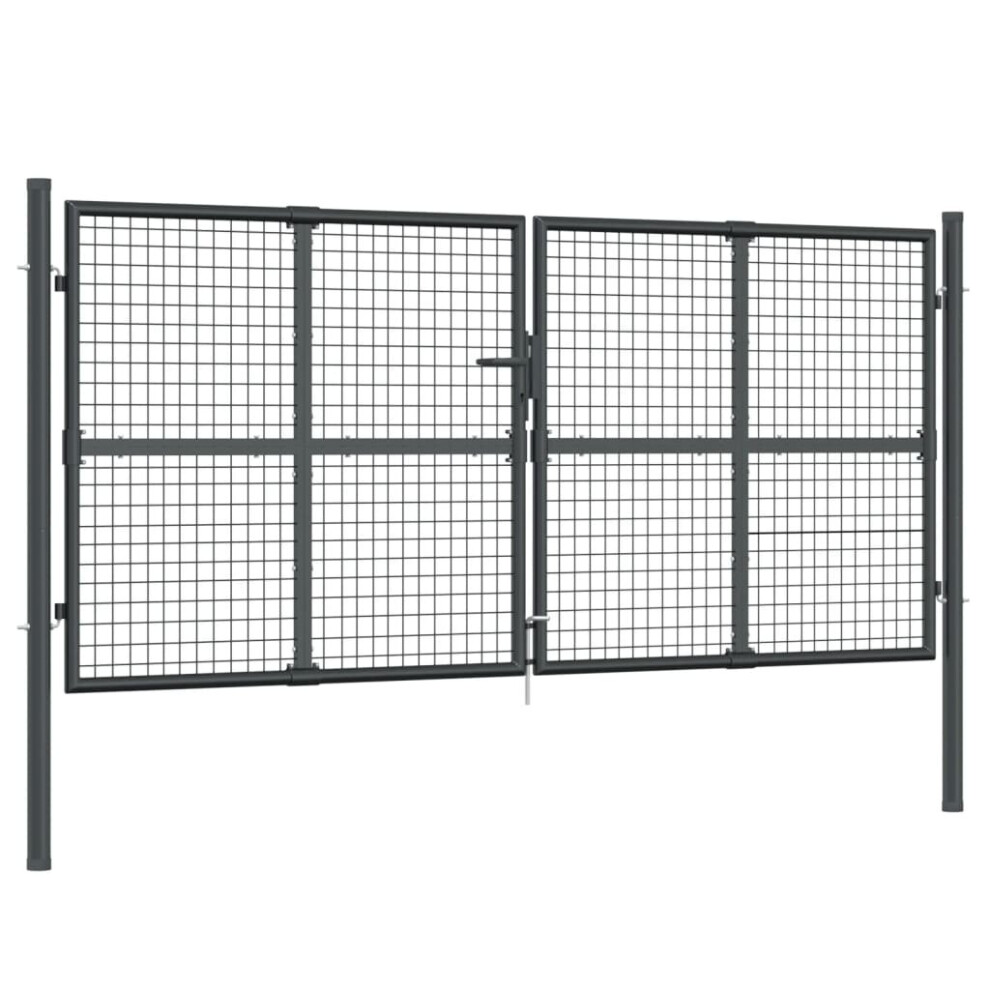 Vidaxl Mesh Garden Gate Fence Door 300X175 Cm Anthracite Galvanised Steel 8720845845100