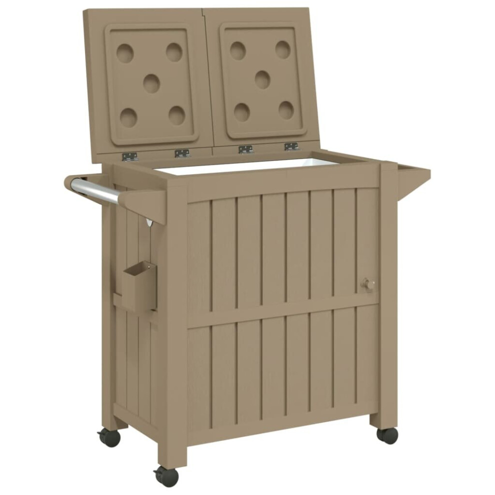 vidaXL 3-in-1 Serving Cart Bar Cart Storage Trolley Light Brown Polypropylene