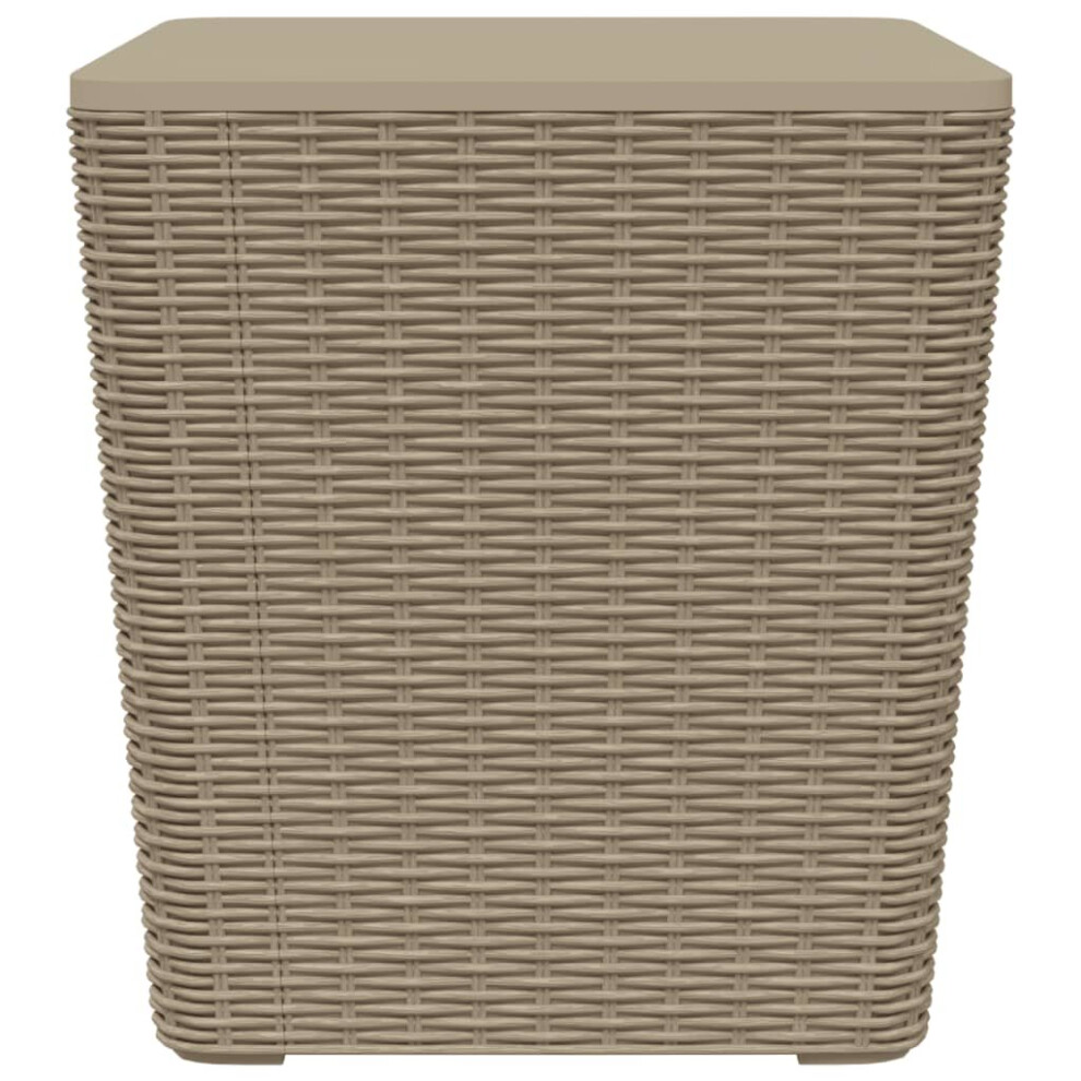 Vidaxl Garden Table Side End Table With Removable Lid Light Brown Polypropylene