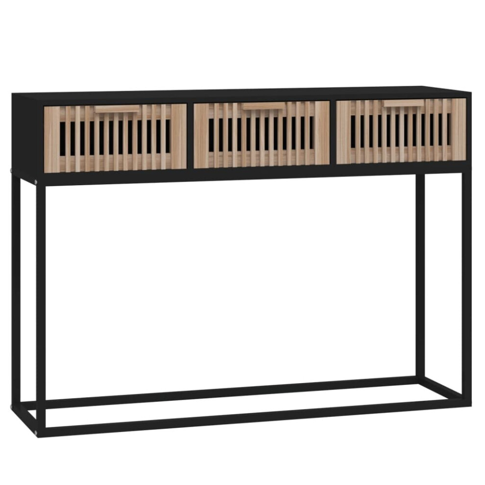 (black) vidaXL Console Table Engineered Wood and Iron Side End Table Multi Colours