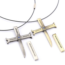 Necklace Dracule Mihawk Cross Pendant Necklace Friendship Men Women Anime Jewelry Choker Accessories YS11446