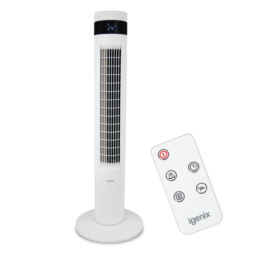 Igenix IGFD6035W Digital Tower Fan, 35 Inch, White