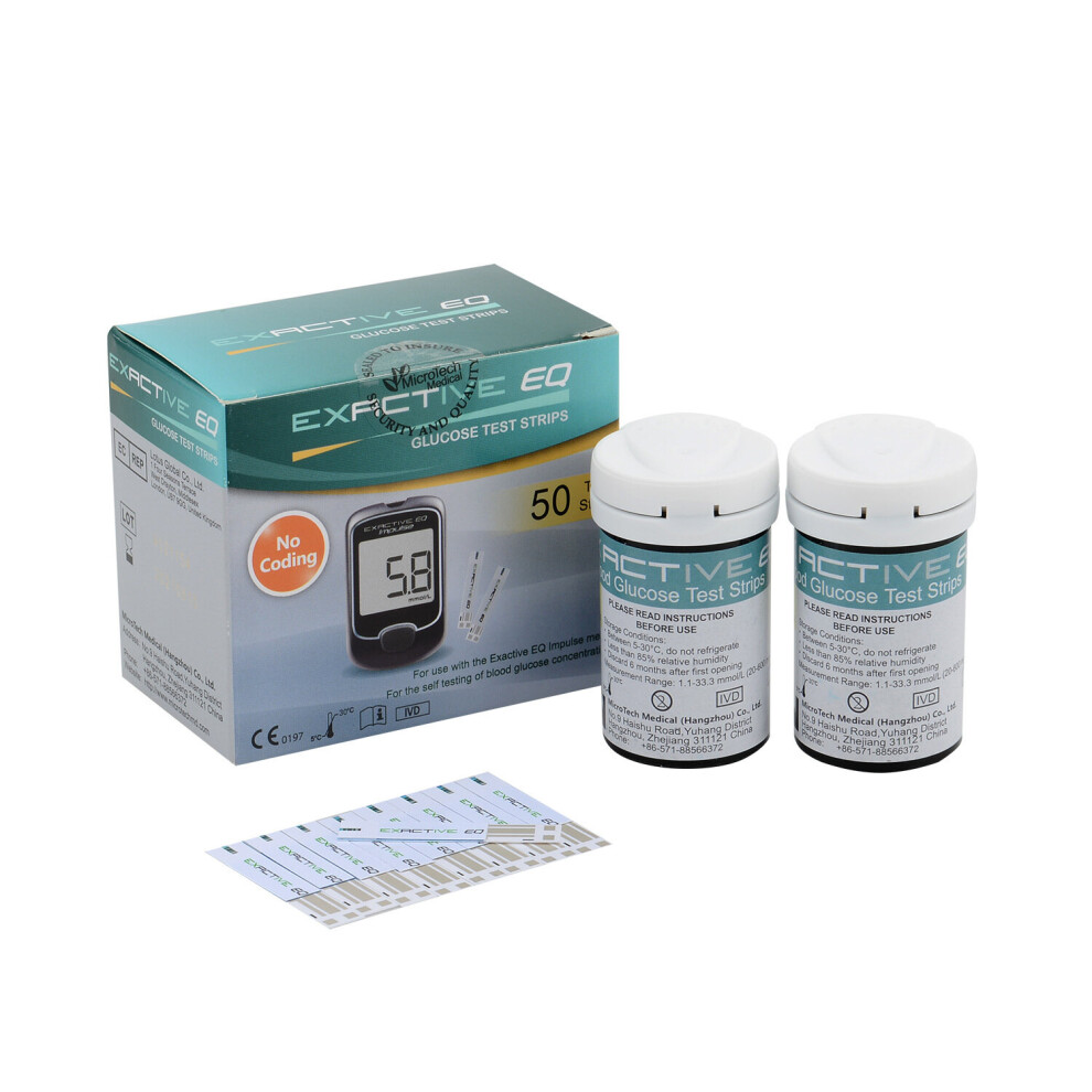 (Only 50X test paper+50X needles) EXACTIVE EQ IMPULSE Blood Glucose Monitor Kit + Test Strips + Lancets