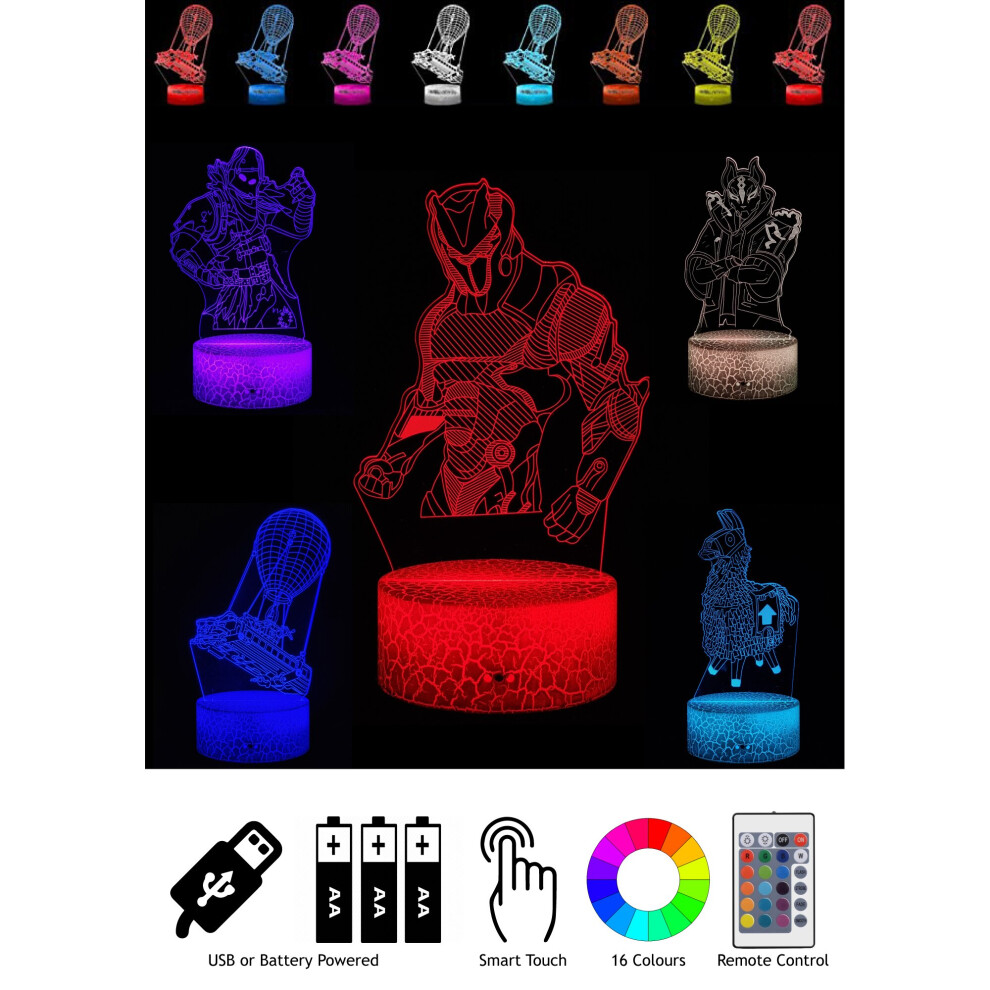 (Fortnite) 3D Optical Illusion LED Night Light for Kids