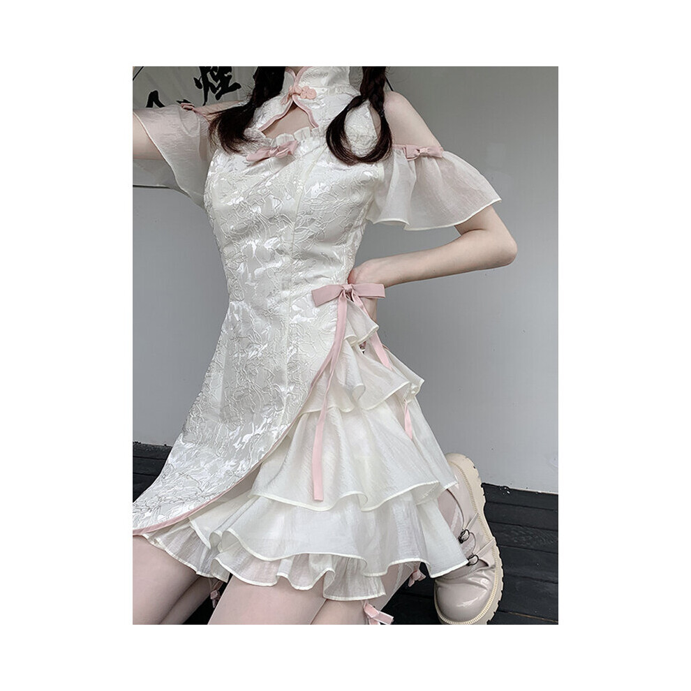 Kwawaii Women Dress Vintage Cheongsam Sweet Slim Y2K Lolita Gothic Girls Casual Harajuku Sexy Female Dress-image-OPC-PBQCKQZ-NEW