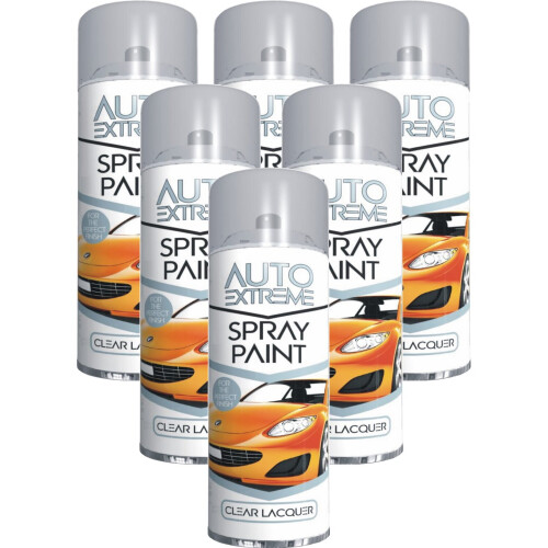 Rapide 6 x 250ml  Clear Lacquer spray paint Tough Bodywork Auto