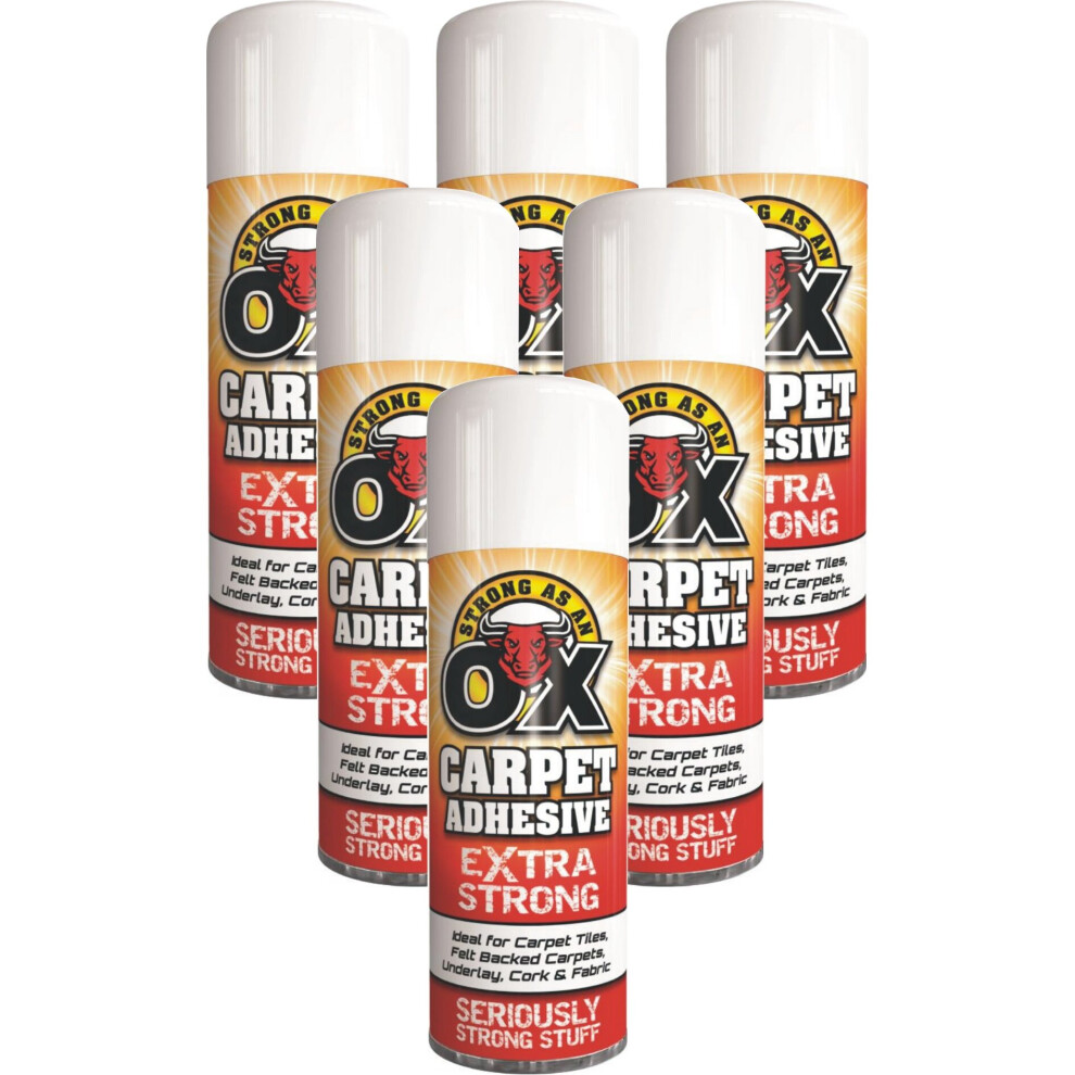 6 X 500ml MultiPurpose Spray Adhesive Glue, Paper Craft Carpet Fabric