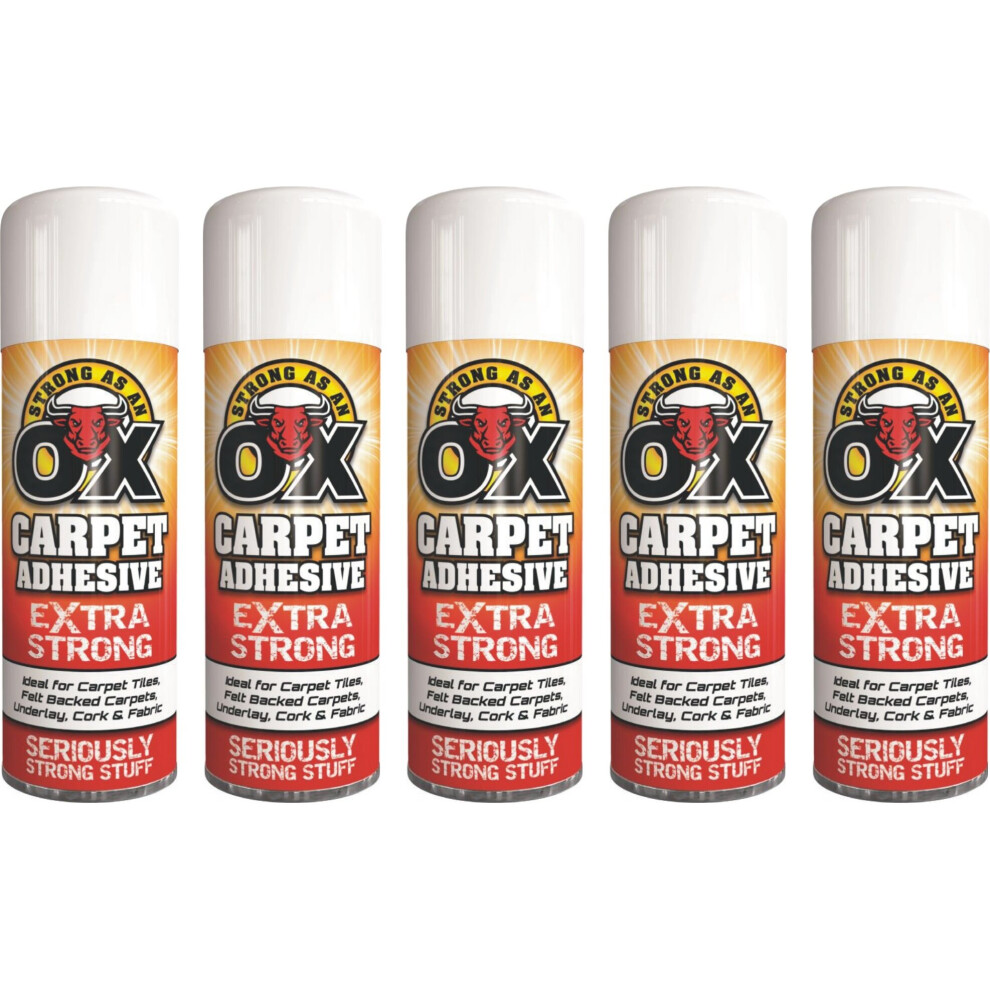5 X 500ml MultiPurpose Spray Adhesive Glue, Paper Craft Carpet Fabric
