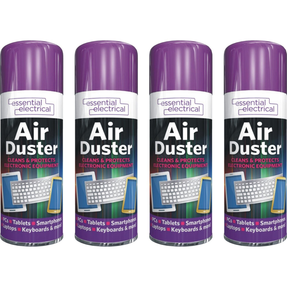 4 x 200ML Air Duster Spray PC Tab Laptop Keyboard Cleans Protect Spray