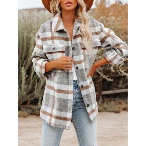 Plaid winter coat best sale